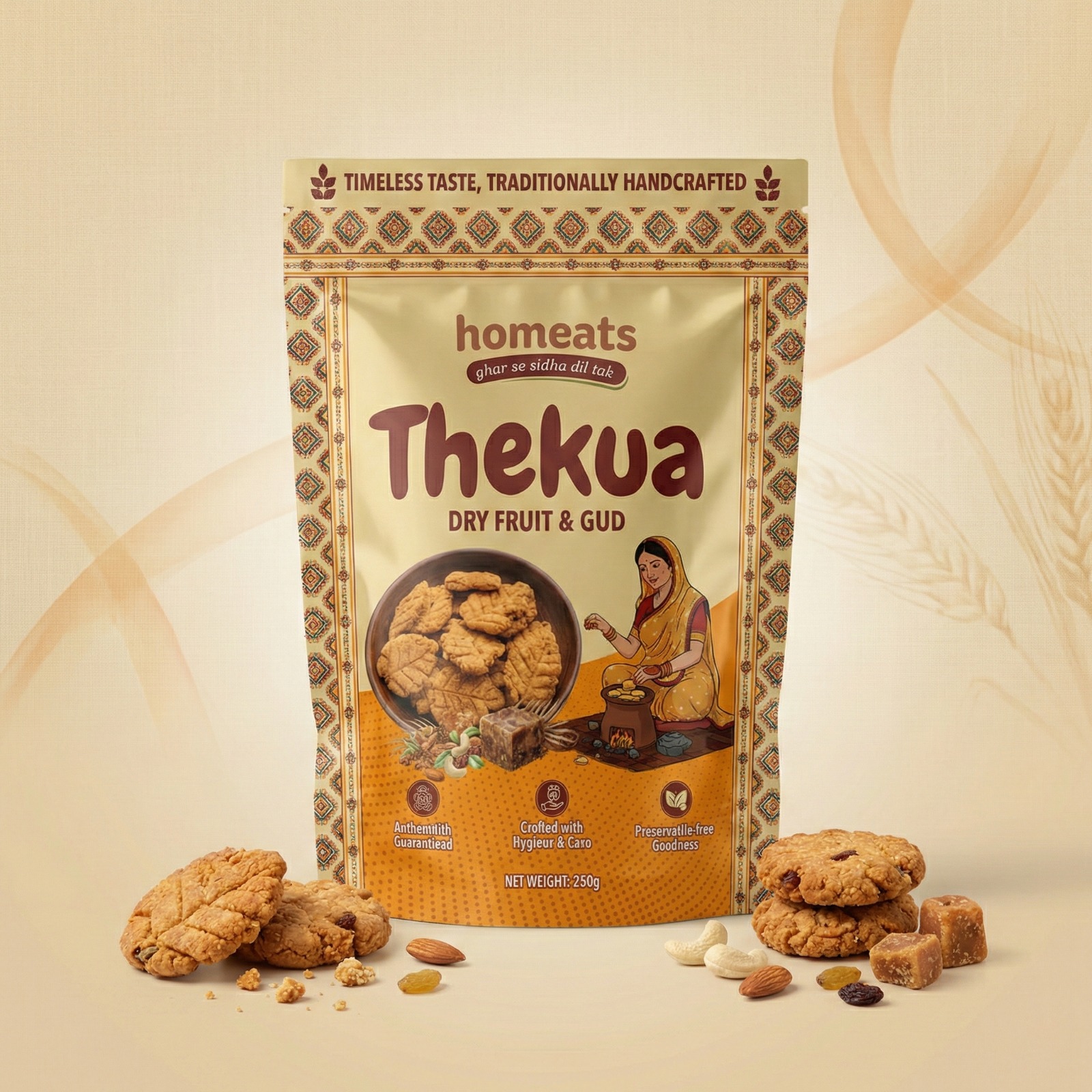 Thekua 250g (Dry fruits & Gud)